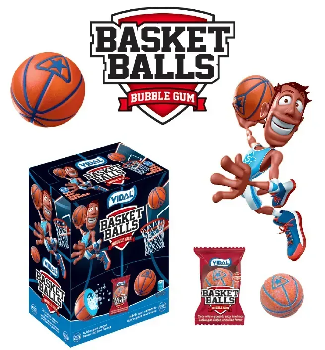 Basketballs Bubble Gum Display