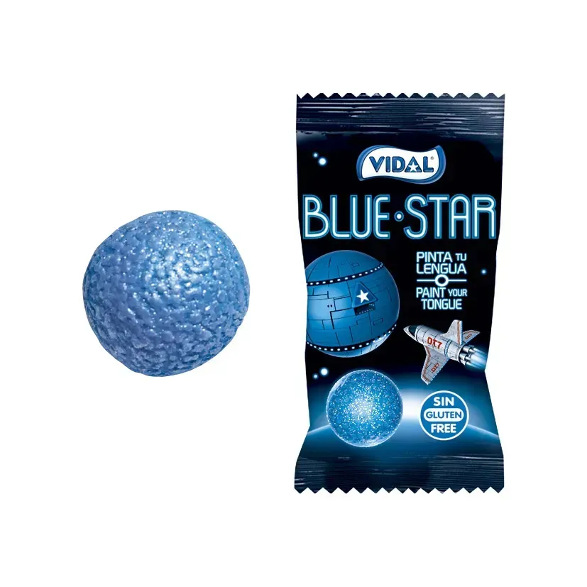 Blauwe sterren kauwgombal