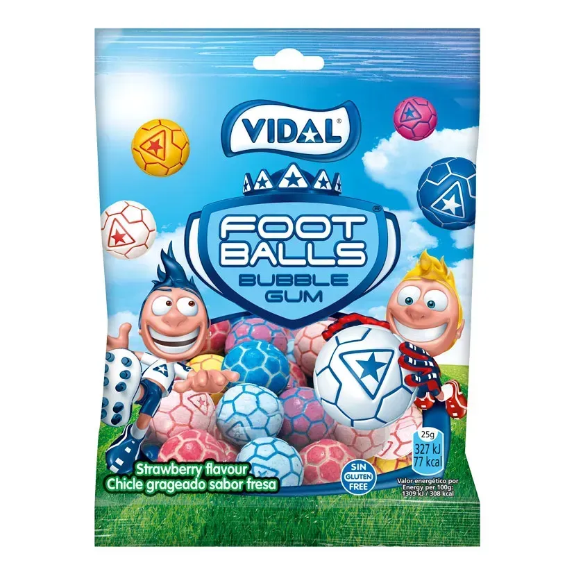 Voetbal kauwgom ballen display